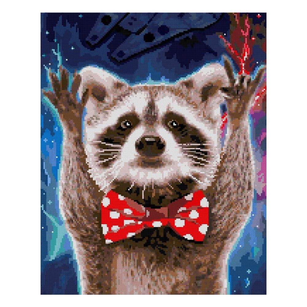 Алмазная мозаика 40*50см полн.заполн. "Енот" (Lori)
