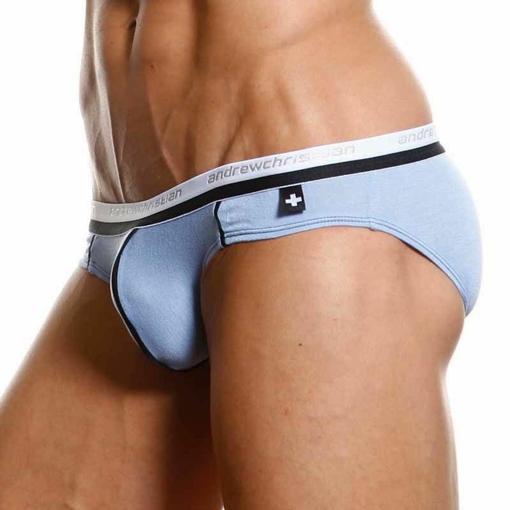 Мужские трусы брифы светло-голубые Andrew Christian V Slim Light Blue