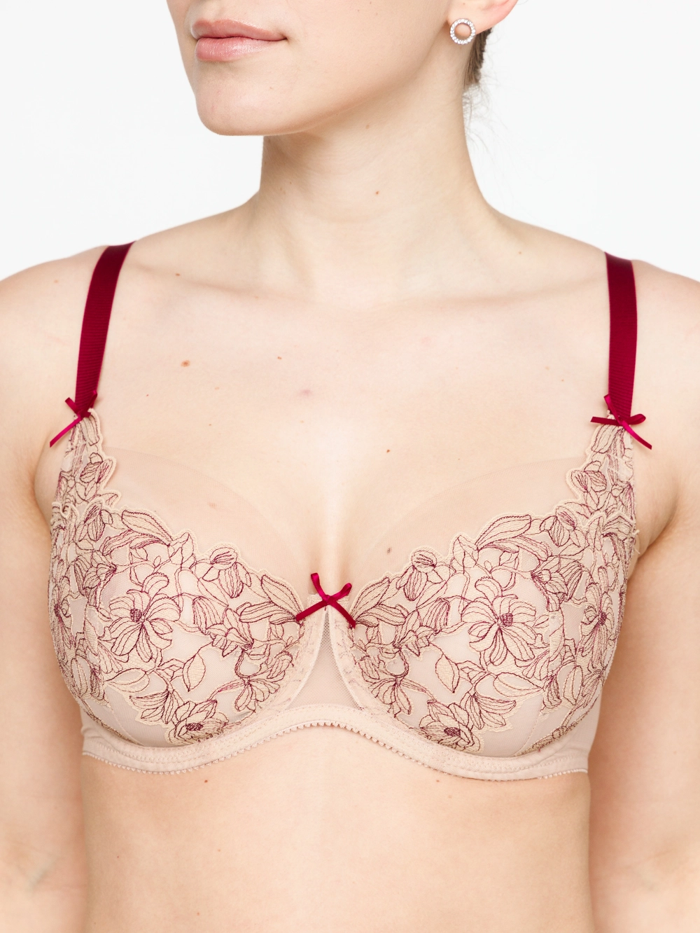 Бюстгальтер Zebra балконет мягкая чаша на каркасах (скин/бургундия)