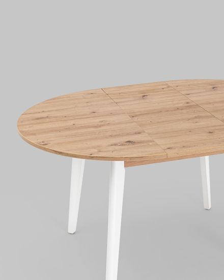 Стол Rondo 100-135*100 дуб/белый