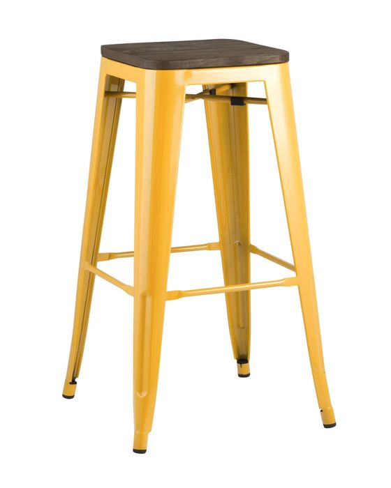 Стул барный TOLIX WOOD желтый Stool Group