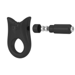 Черное эрекционное кольцо на пенис OVO с вибрацией (Цвет: черный)