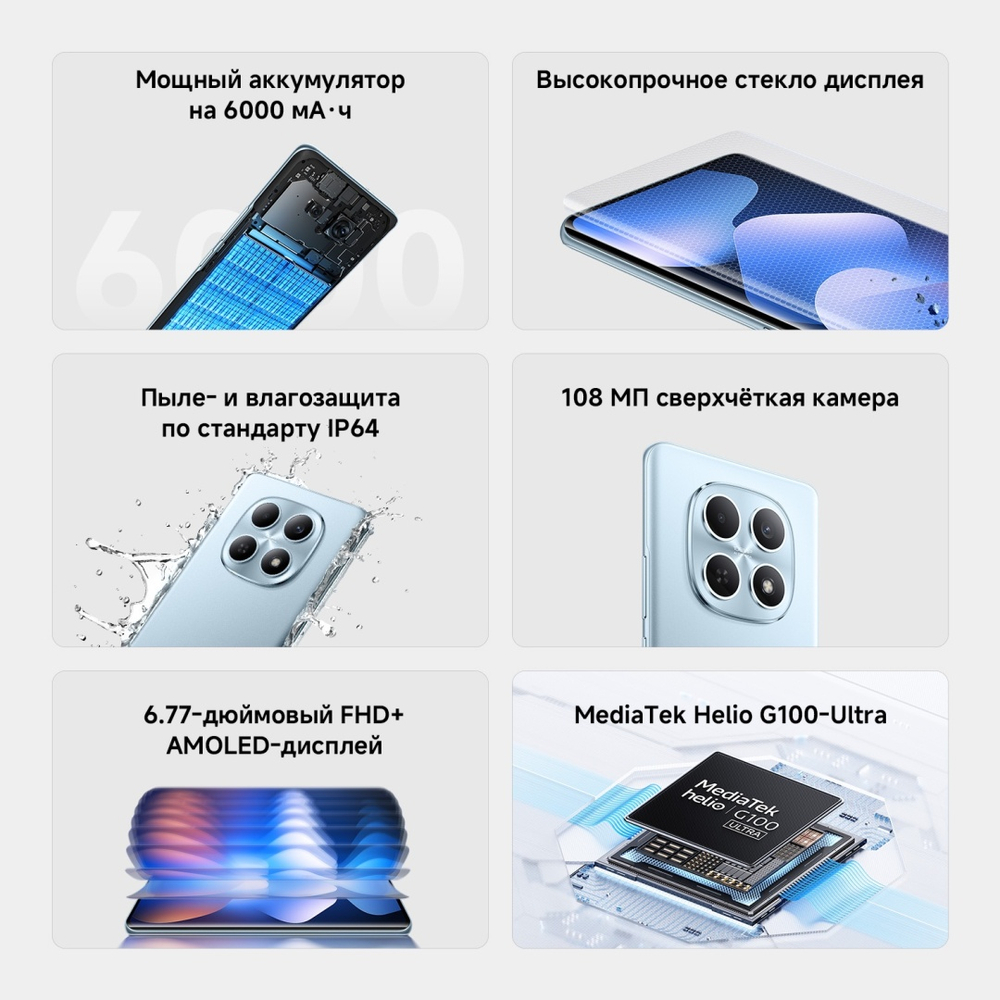 Смартфон Xiaomi Redmi Note 15 4G NFC 6 ГБ/128 ГБ черный