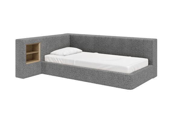 Диван-кровать Cube c нишей M (серый, рогожка)