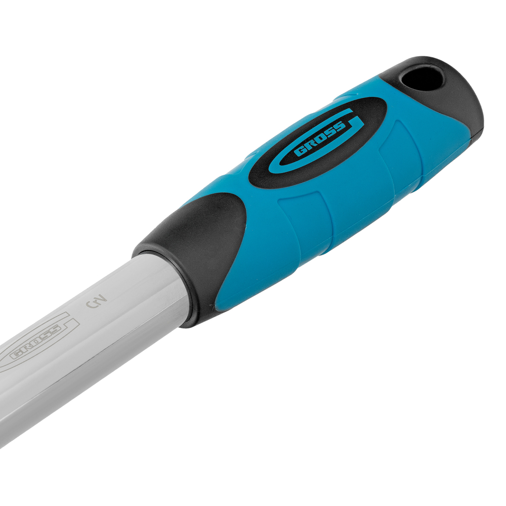 Ключ-трещотка телескопический 1/2", 305-445 мм, CrV, 72 зуба, с быстрым сбросом, хром Gross