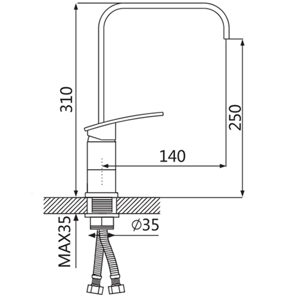 Смеситель для кухни Oute T22 T2213B