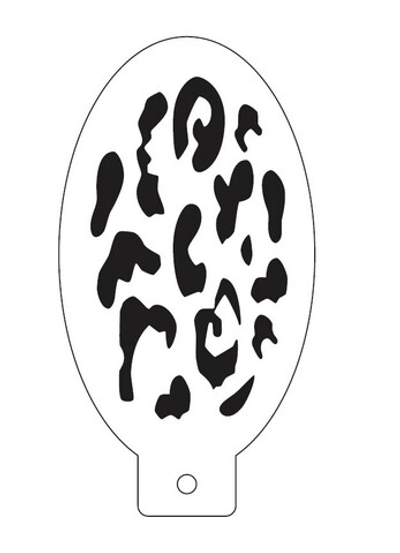 Трафарет для аквагрима овальный "Леопардовый принт" 7 на 13 см