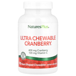 NaturesPlus, Ultra Chewable Cranberry®, клюква, 90 жевательных таблеток в форме сердца