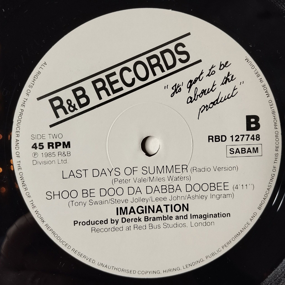 Винтажная виниловая пластинка LP Imagination Last Days Of Summer (Belgium 1985) 45 RPM Maxi Single