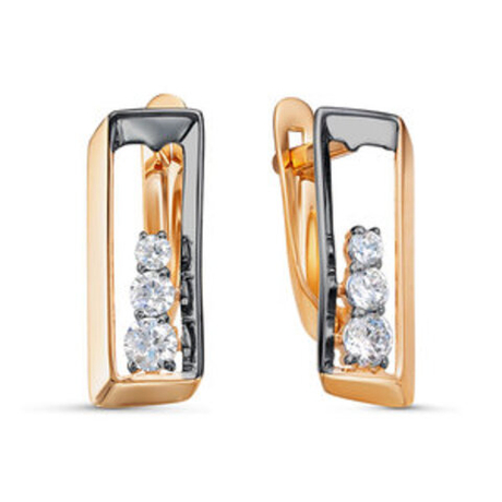 Серьги из золота с фианитами