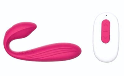 Розовый вибростимулятор для пар с пультом ДУ - 17,7 см. (Цвет: розовый)
