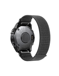 Ремешок TacFit 22 мм. для Garmin Fenix 7 / 6 / 5, Epix 2, Instinct/2, Marq/2. Велкро (цвет Черный)