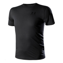 Мужское теннисное поло Under Armour Sportstyle Left Chest T-Shirt Men - Black, Dark Grey