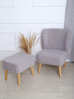 Пуф "Donatello" букле мех серый/натурал