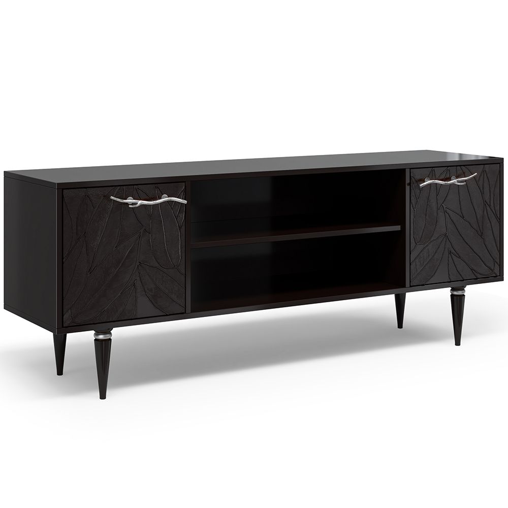 Тумба под ТВ Арт Колор leaves 155см Классик Сильвер Терпкий коричневый