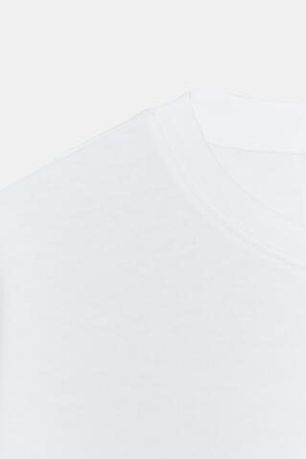 ZARA УКОРОЧЕННАЯ ФУТБОЛКА ОВЕРСАЙЗ, БЕЛЫЙ