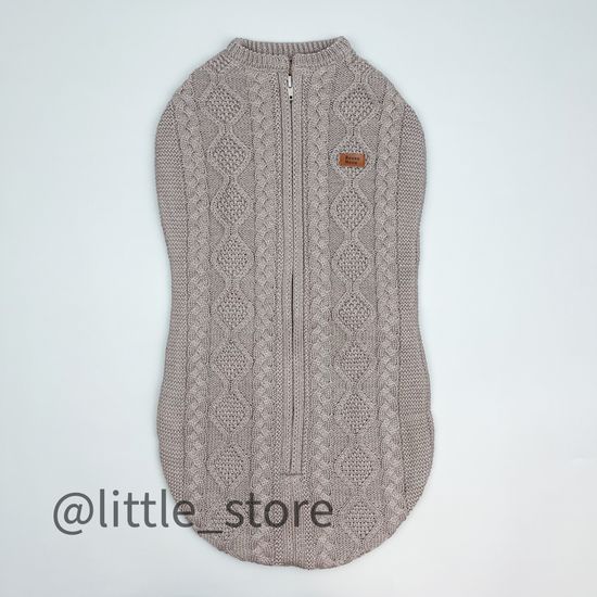 Кокон вязаный "Basic" Серо-бежевый