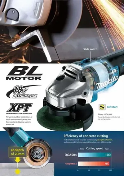 DGA504Z/125 18 В LXT Бесщеточная угловая шлифовальная машина 125 мм