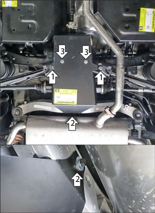 Защита заднего дифференциала Motodor для Haval H3 2024-н.в.,2 мм, Сталь, арт.73110