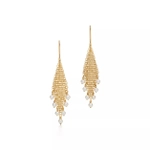 Серьги из жёлтого золота 18k с жемчугом, Tiffany 💠mesh