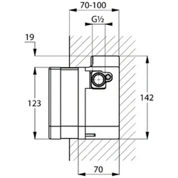 Внутренняя часть KLUDI Zenta электронного смесителя для умывальника DN 15, питание от сети, регулятор температуры (38001)