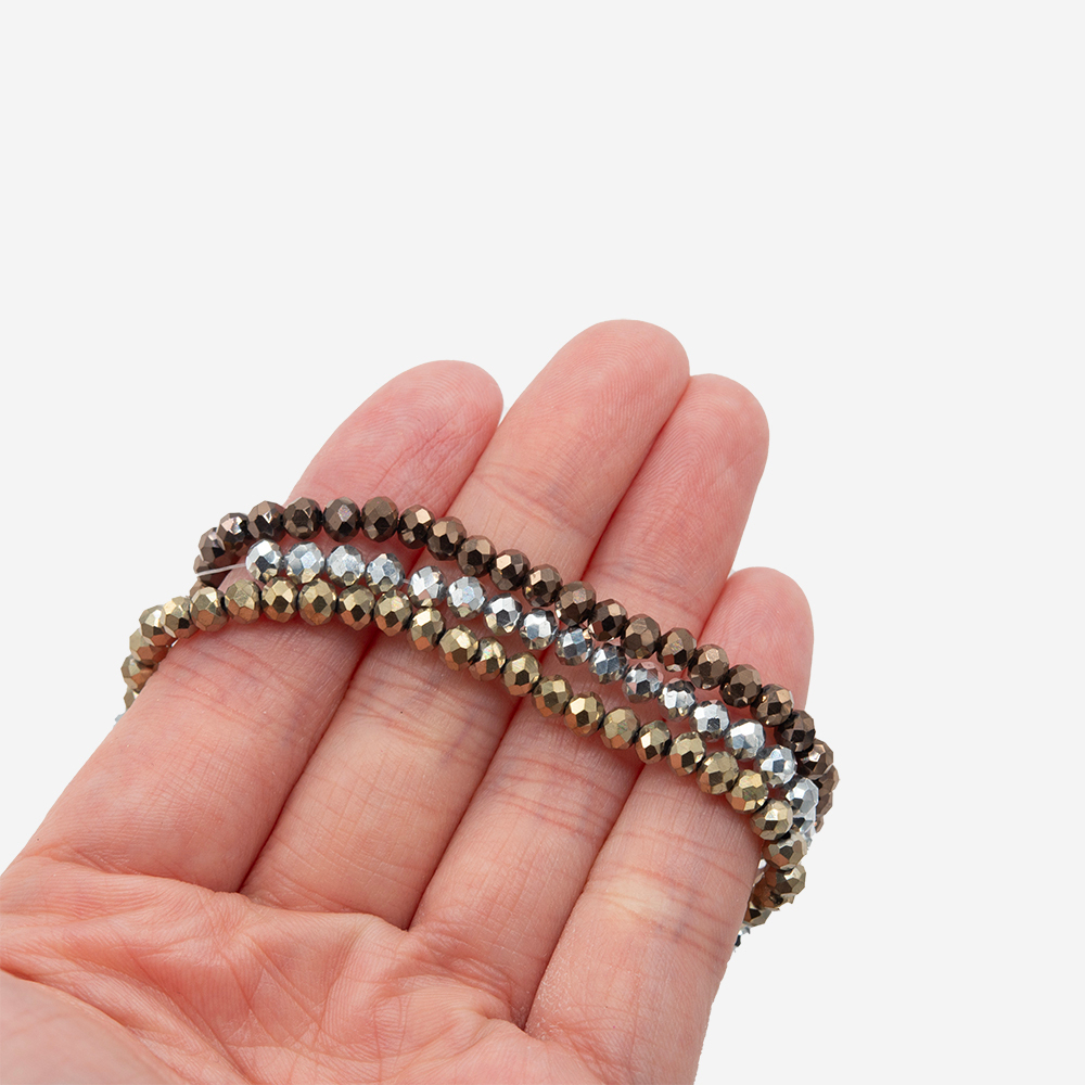 Хрустальные бусины "Марказит", оттенок "Бронза", 4,2*3,5мм, рондель