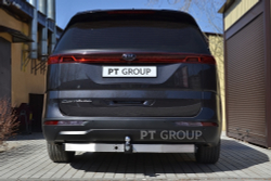 Фаркоп (тип "Е") с нержавеющей накладкой КИА КАРНИВАЛ (2020-Н.В.) / PT-Group