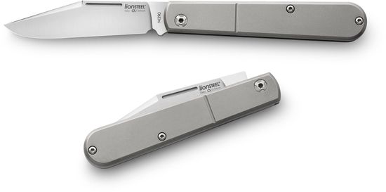 Складной нож Lion Steel "Barlow Slim Shuffler" L/CKS0112 GY P c клинком из стали Böhler M390 Microclean®, рукоять титан