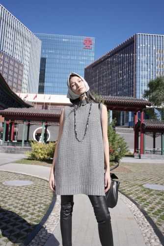 Серый удлиненный жилет Baguette