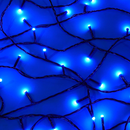 СНОУ БУМ Гирлянда эл. вьюн 30м, 300LED, синий, 8 режимов, ПВХ черный, 220В