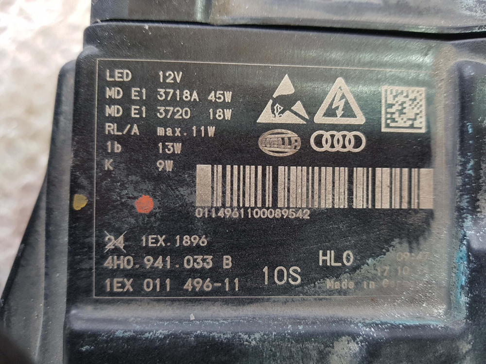 Фара левая LED Audi A8 (D4) 13-17 Б/У Оригинал 4H0941773B
