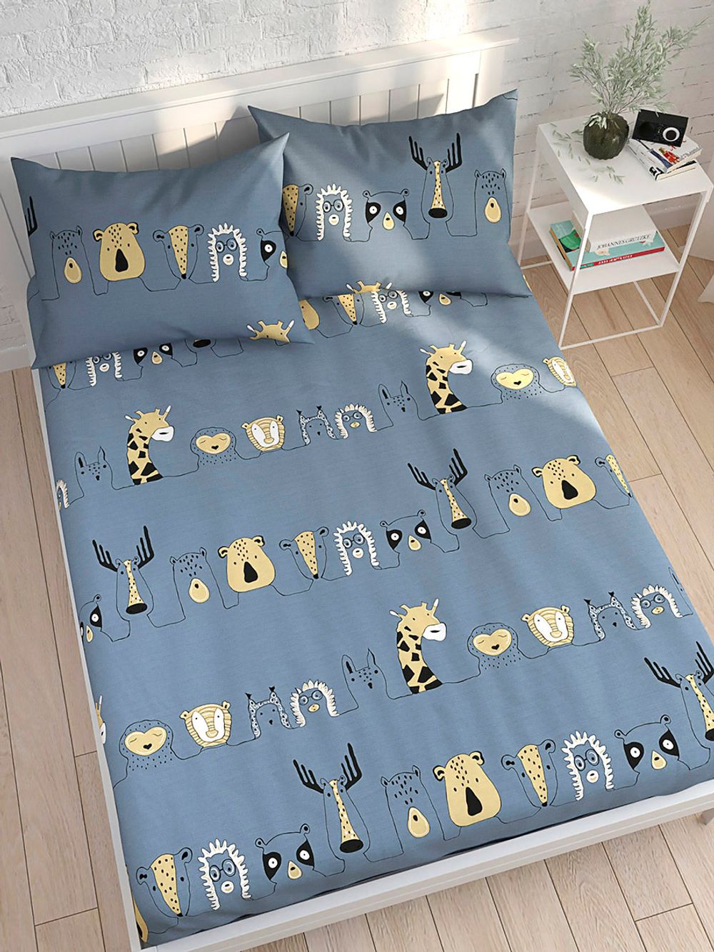 Постельное белье Сказка "Оттава" евро Наволочка 50х70 см 2 шт Простынь 240х215 см Пододеяльник 200х215 см, перкаль