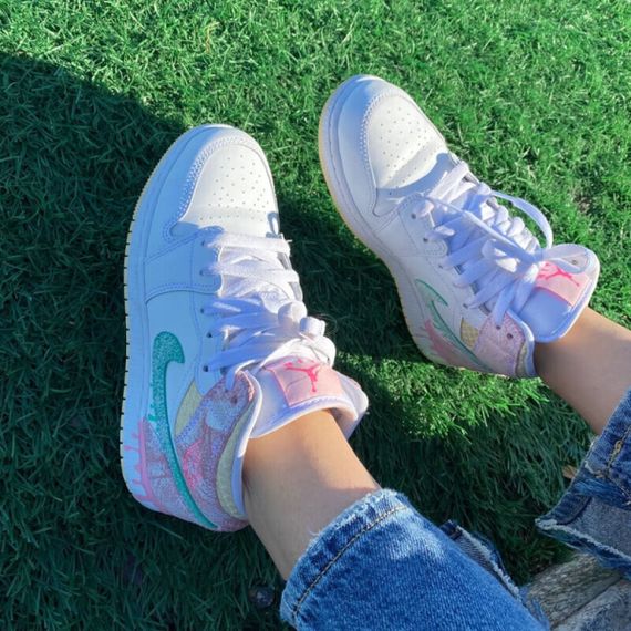 Иордания Air Jordan 1 Детские баскетбольные кроссовки МИД Топ Юнисекс