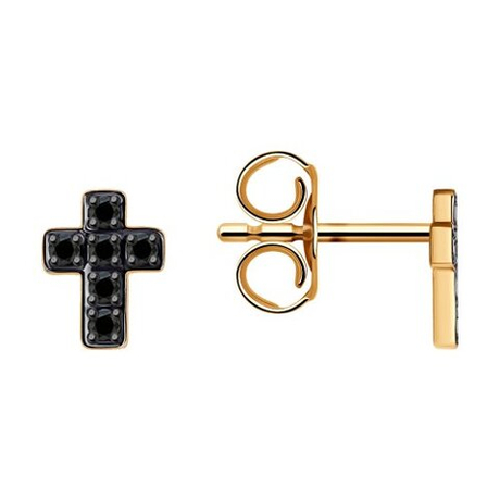 Серьги из золота с фианитами