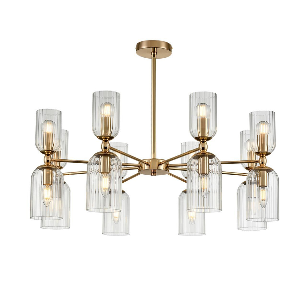 6586/16 MODERNI LN25 89 золото/прозрачный, металл/стекло Люстра подвесная E14 16*40W 220V KASSIA