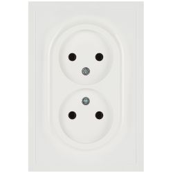 Розетка ЭРА Galaxy 15-2107-01 без заземления двойная 2X2P 16А-250В IP20 белый