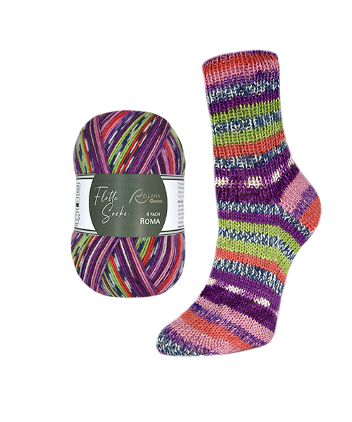 Rellana Flotte Socke 4f. Roma (75% шерсть супервош, 25% полиамид), 420м/100гр