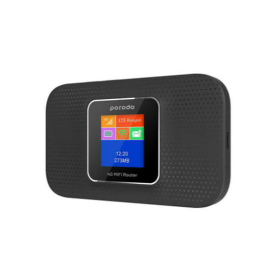 Wi-Fi Маршрутизатор Porodo 4G LTE Portable High-Speed Router 3000mAh (PD-PRT4GR-BK) Black