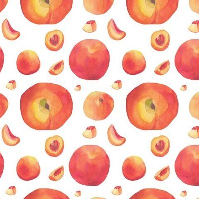 Бесшовный принт c акварельными персиками