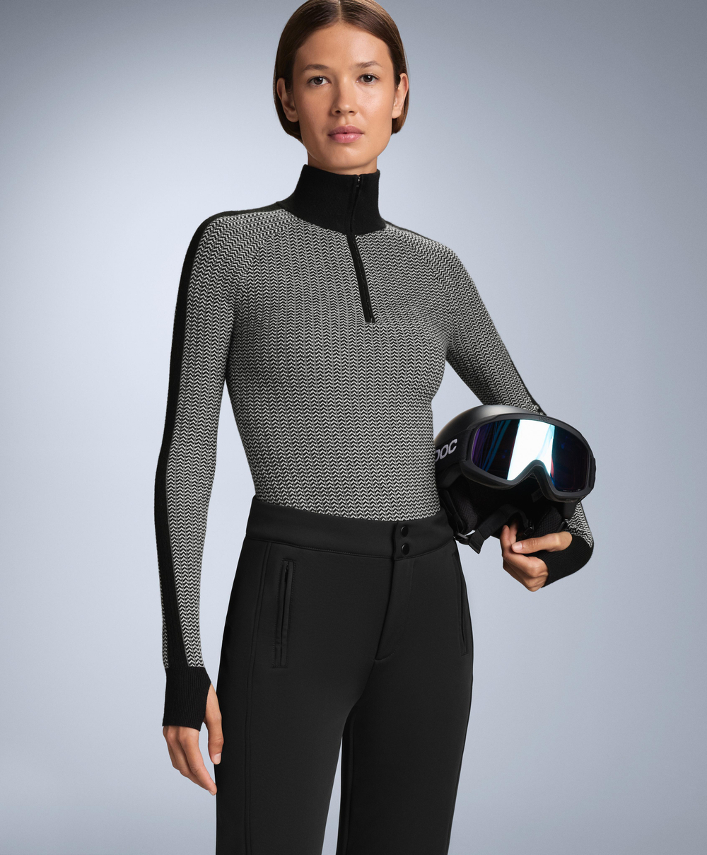 Oysho Термофутболка с жаккардовым узором, черный