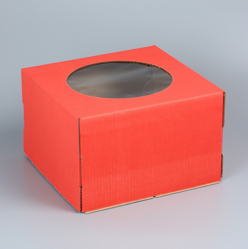 Коробка для торта 30*30*19 см КРАСНАЯ