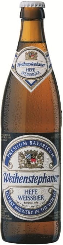 Пиво Вайнштефан Хефевайсбир / Weihenstephaner Hefeweissbier 0.5 - стекло