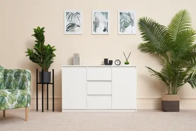 Комод Скайвуд белый текстурный