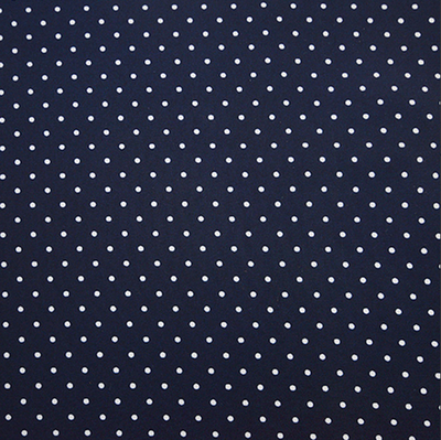 Ткань плательная Кашибо белый горох на тёмно-синем, d 0,4 см