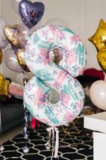 Шар-цифра, фольга, 8 Марта. "Цифра 8 Slim. Нежный паттерн" (БГ-50)