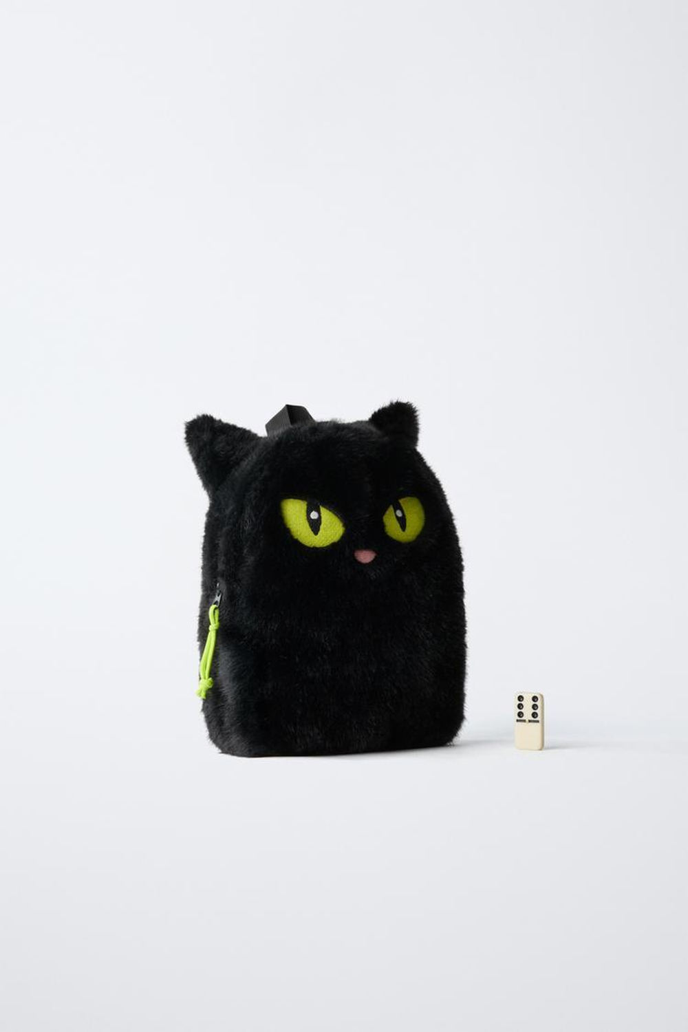 ZARA РЮКЗАК «КОШКА» С МЕХОМ HALLOWEEN, ЧЕРНЫЙ