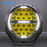 Светодиодная фара Aurora Комбинированный белый свет с ДХО белый и янтарный свет 7"(≈18 см)