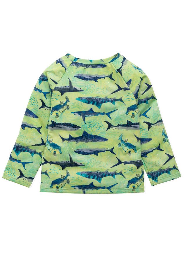 Светло-зеленая плавательная футболка с 3D деталями