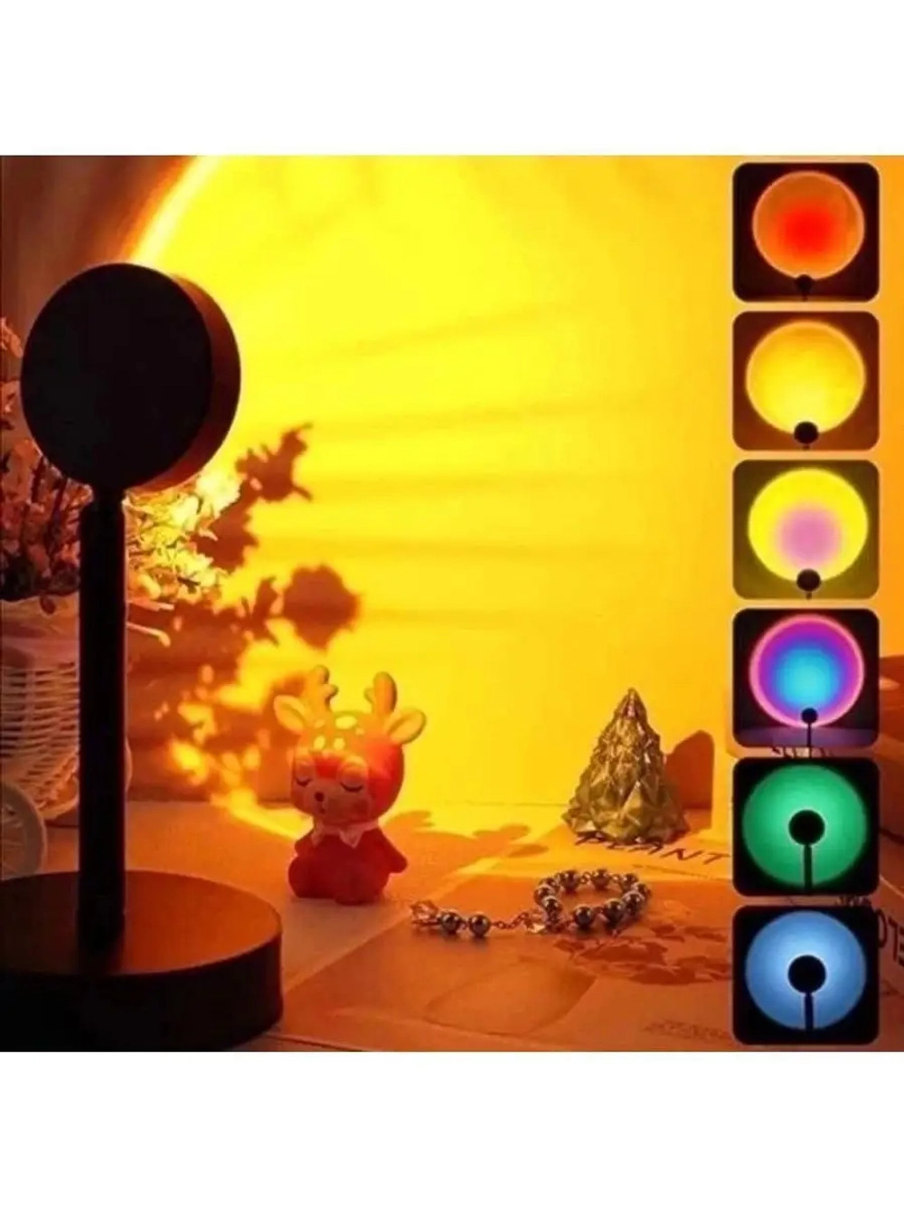 Кольцевая лампа Закат c пультом 16 цветов ночник светильник