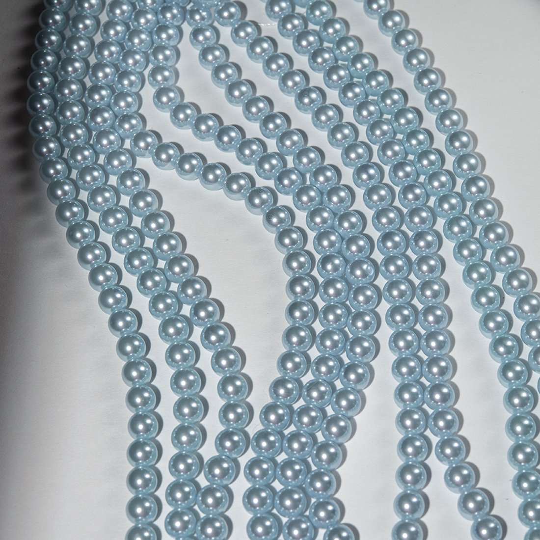 Хрустальный жемчуг, оттенок "Нежно-голубой", шар 8мм, улучшенное покрытие
